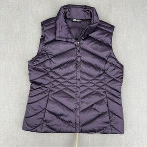 North Face Women L Vest Aconcagua 550 Full Zip Goose Down Eggplant Purple Jacket
